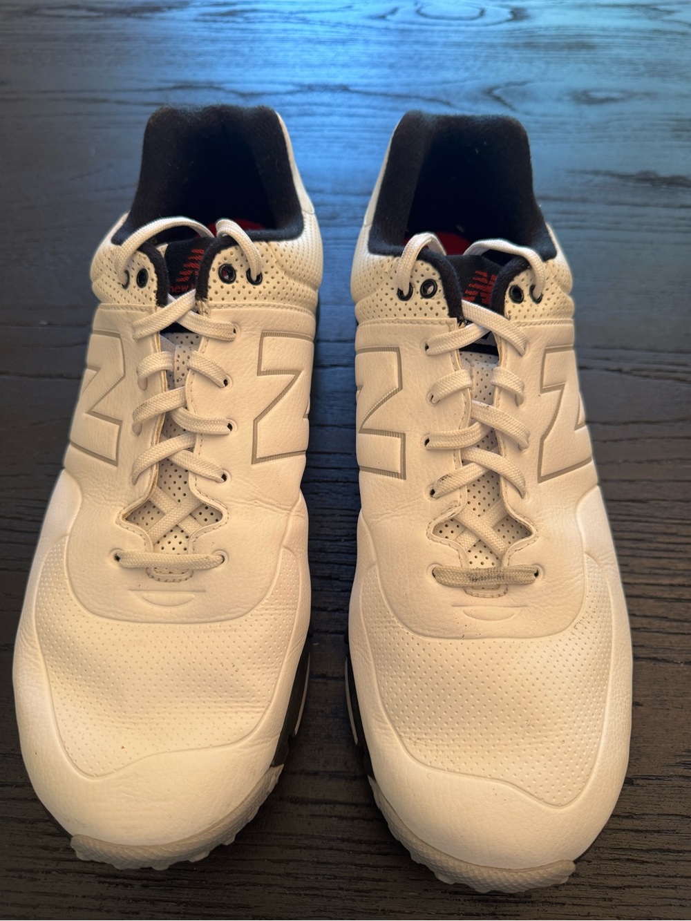 New Balance Men's White Sneakers with Black Lining